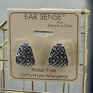 Ear Sense NWT silver toned panel earrings